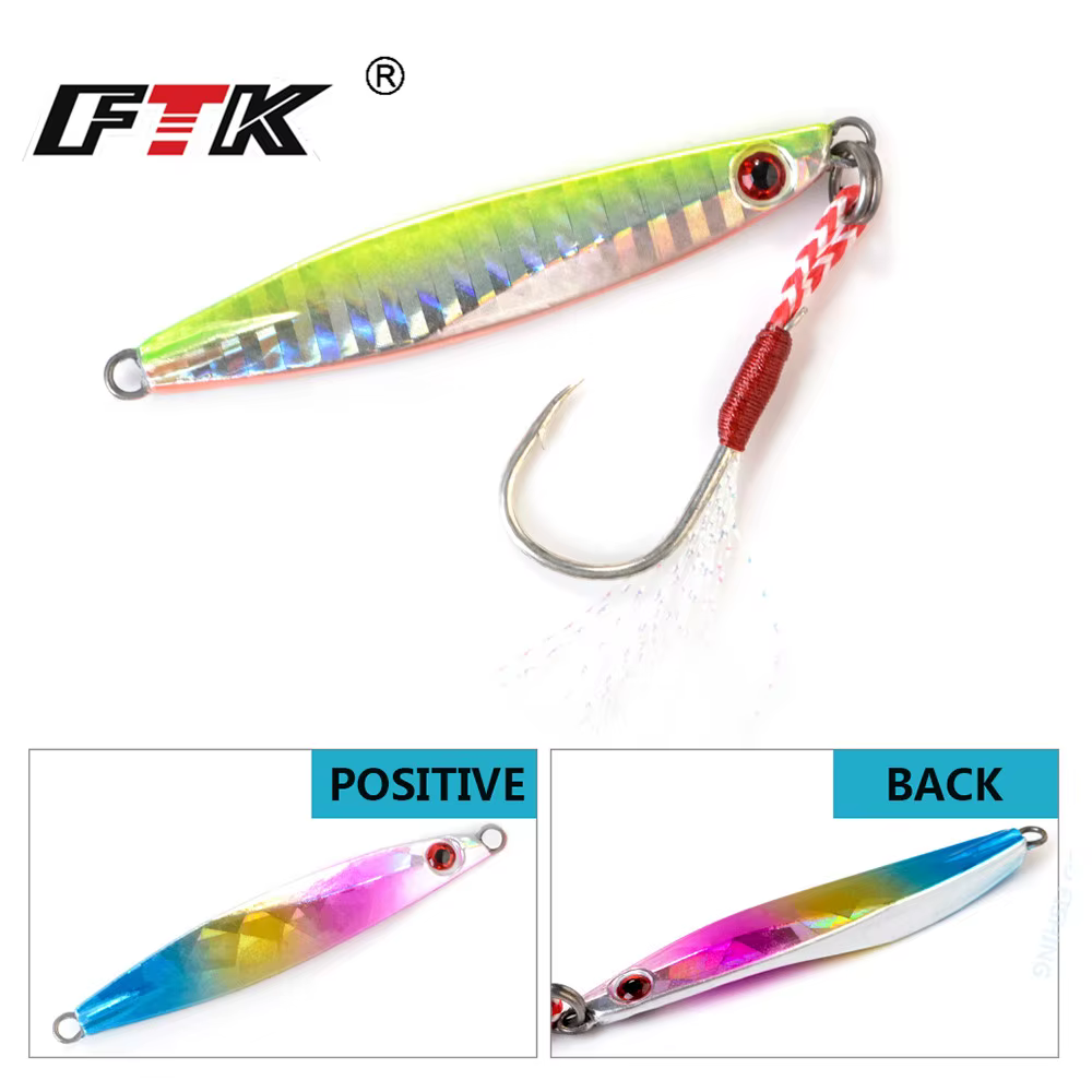 Jig Metálico FTK Láser con Ojos 3D para Pesca en el Mar - imagen 2