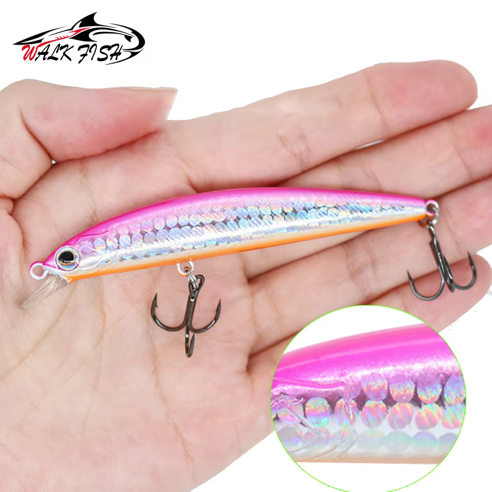 WALK FISH Señuelo Jerkbait Wobbler hundido largo para lubina - imagen 3