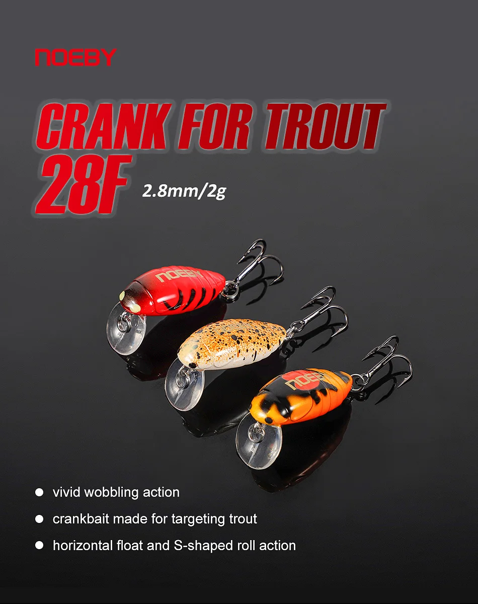 Mini Wobblers 28mm 2g con acabado de insecto flotante