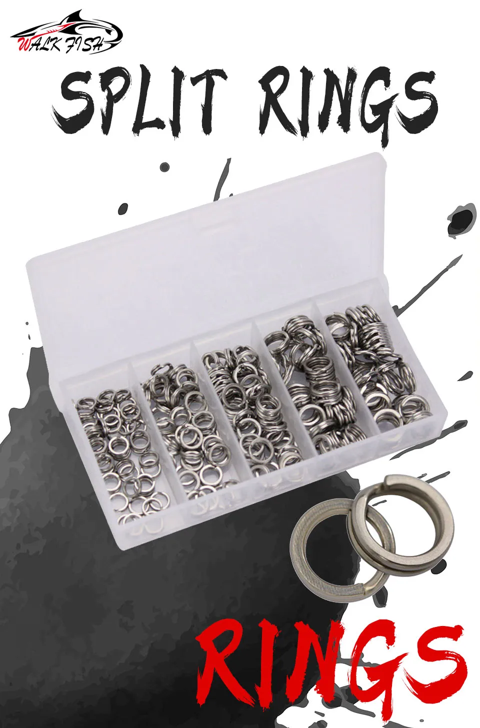 Anillos divididos WALK FISH en diferentes tamaños