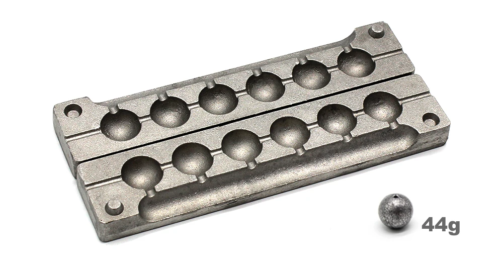 Plomadas tipo “5 bolas” obtenidas con el molde