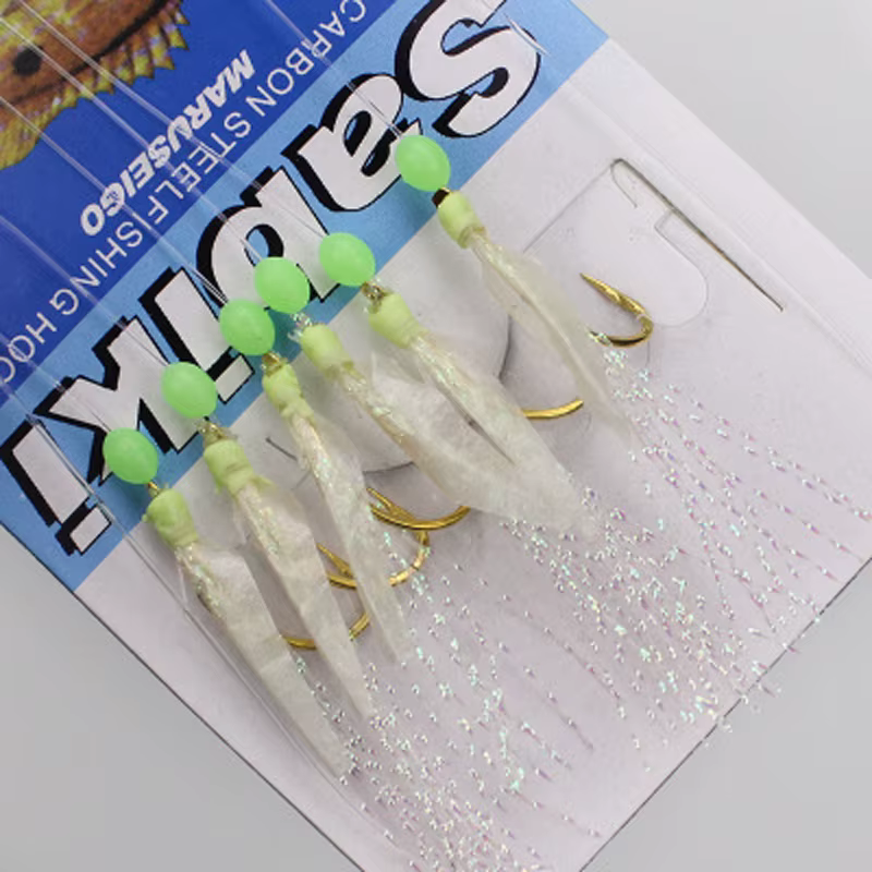 Señuelo Sabiki artificial piel real con olor a pescado para mar - imagen 5