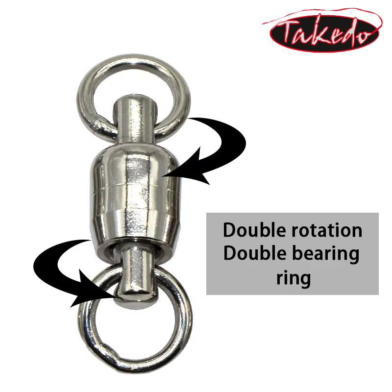 TAKEDO Giratorio Doble Rodamiento Acero Inoxidable 304 – 5.5mm para pesca - imagen 2