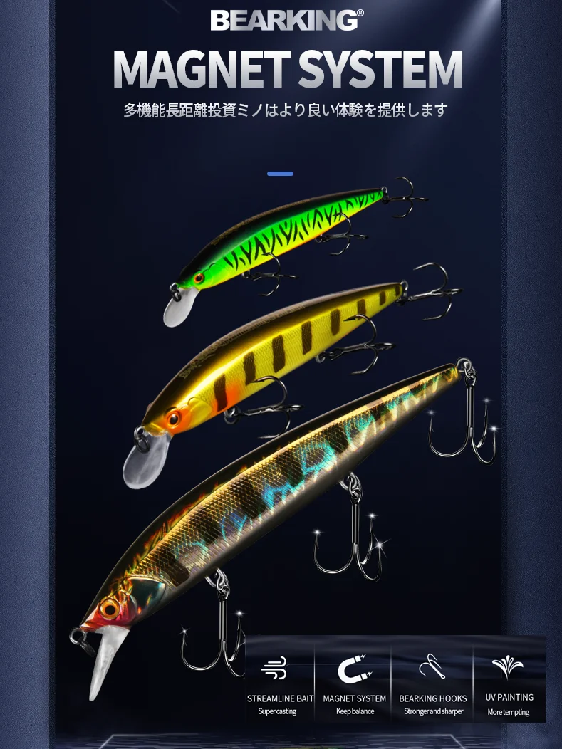 Señuelo Minnow BEARKING – Tungsteno 110mm suspensión 16g - imagen 2
