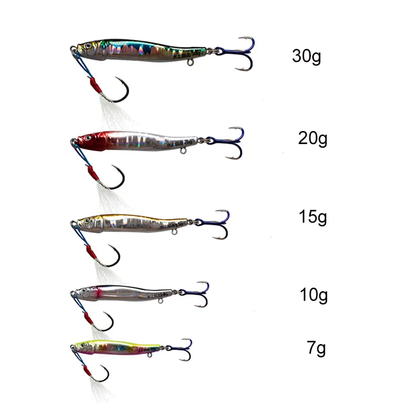 Cebos jigging Water Sniper en distintos pesos y colores