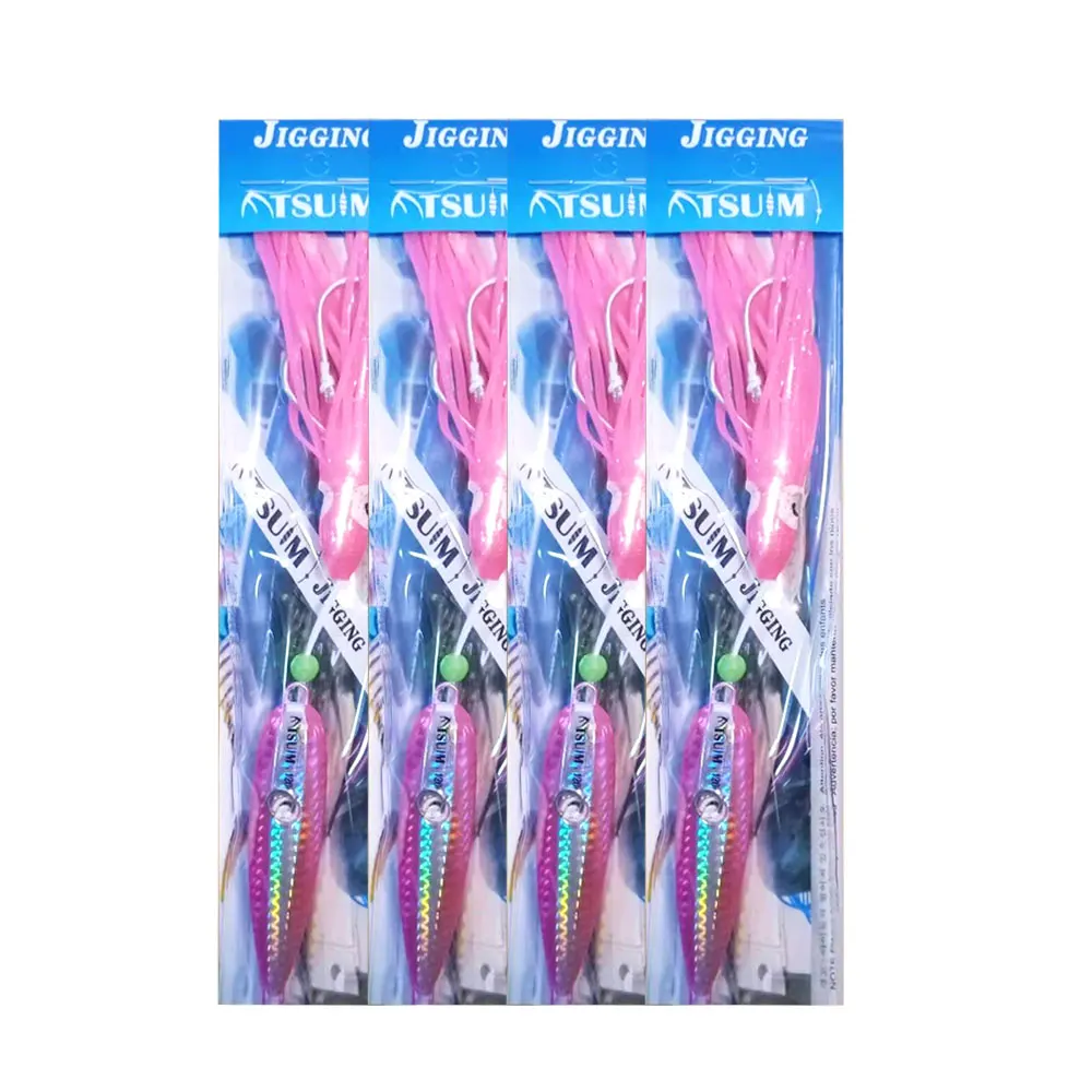AS Inchiku Jig lento con falda de pulpo luminosa para lubina - imagen 5