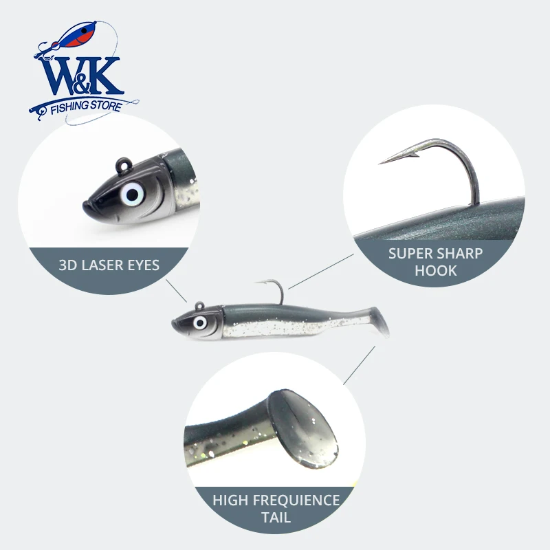Kit Seabass: señuelos blandos 6-14,5 cm con cabezas plantilla - imagen 3