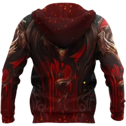 Sudadera pesca con capucha y cremallera – Dragón 3D