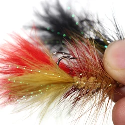 Jigeecarp Wooly Bugger con cabeza de cuentas de cristal streamer para trucha