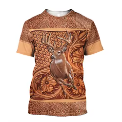 Camiseta de pesca manga corta estampado 3D pez trucha para hombre