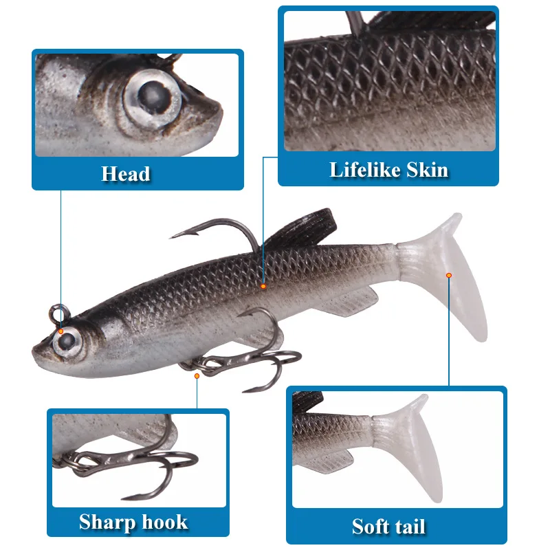 Vinilo T-Tail para pesca marina - Señuelo cola en T - imagen 2