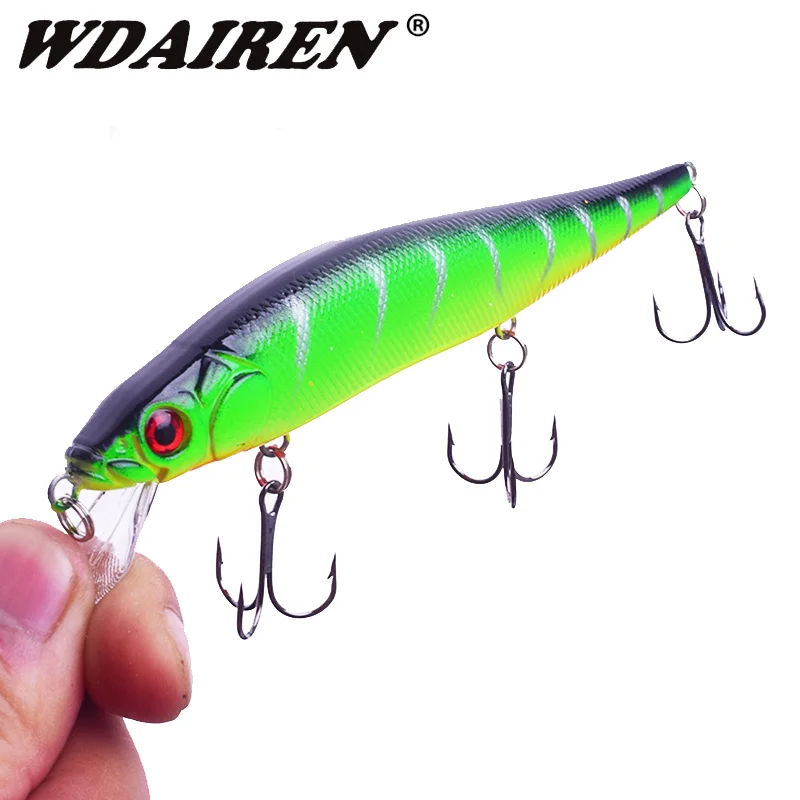 Señuelo Minnow Flotante Duro Wobbler Crankbait para Lucio Lubina Carpa
