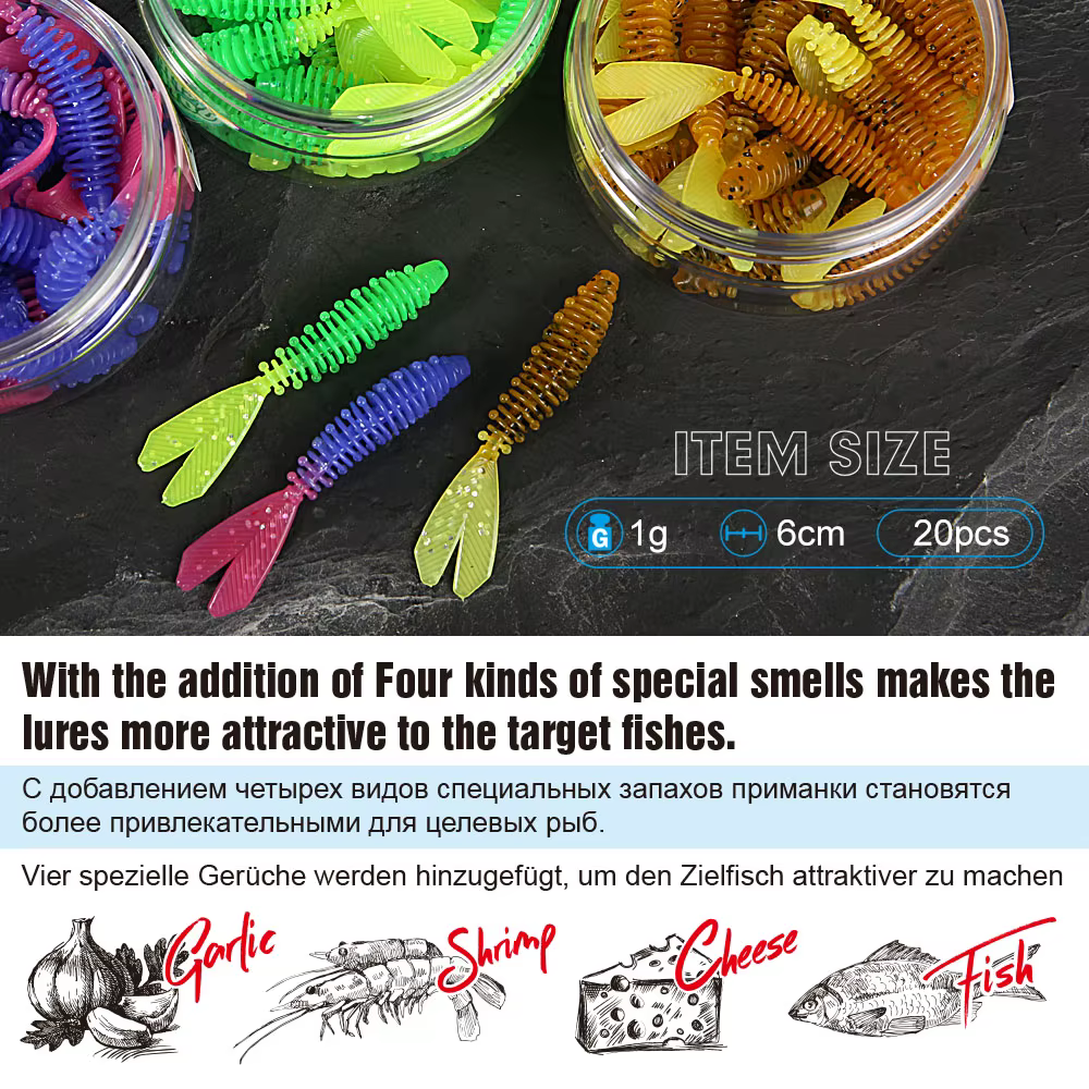 Señuelo blando de silicona 60mm – 1g para pesca - imagen 3