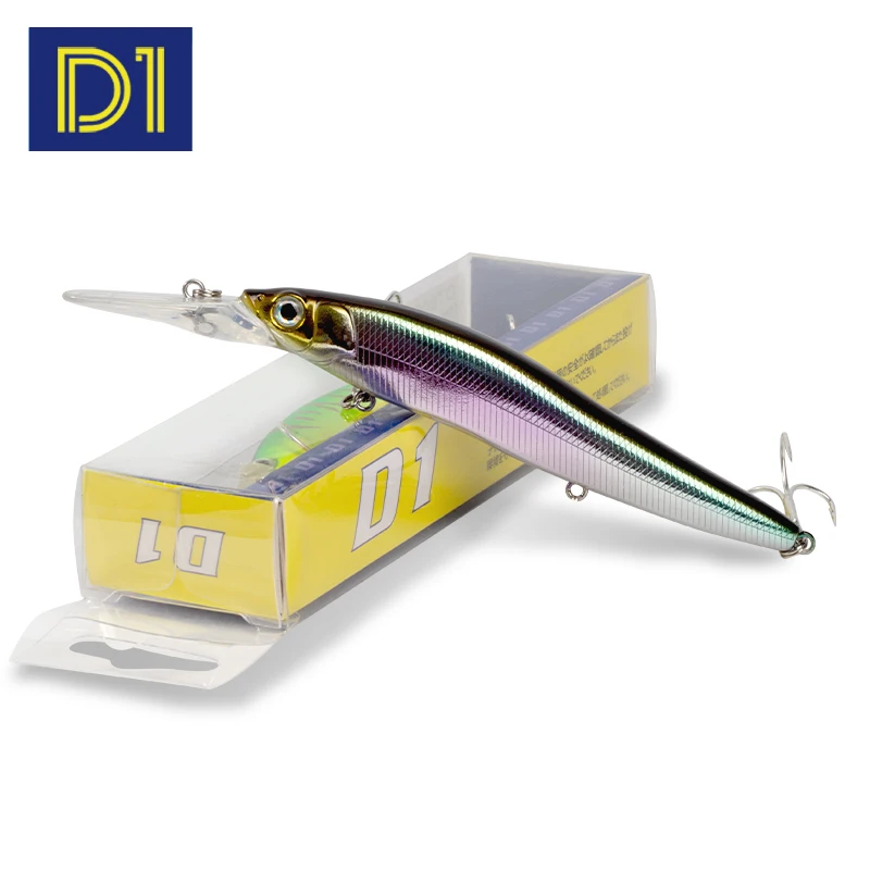 D1 Señuelo minnow Wobbler Groundbait de flotación lenta para lubina - imagen 3