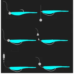 Señuelo suave cola horquilla para Texas Rig Drop Shot – Lubina