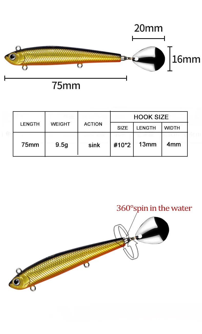Vista frontal del señuelo Water Sniper con ojos 3D