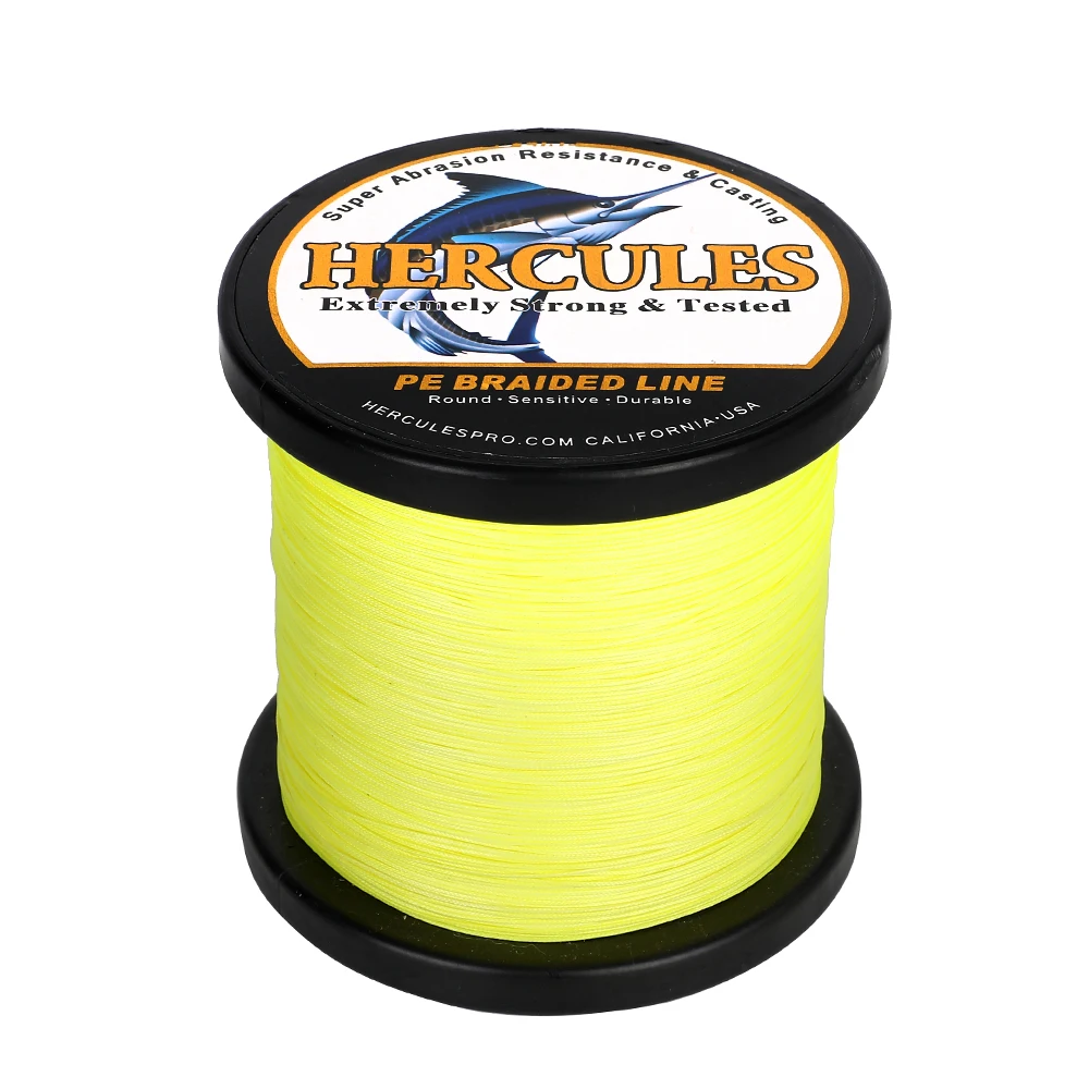 Línea trenzada Hercules 12 hebras – Amarillo fluor, sin stretch