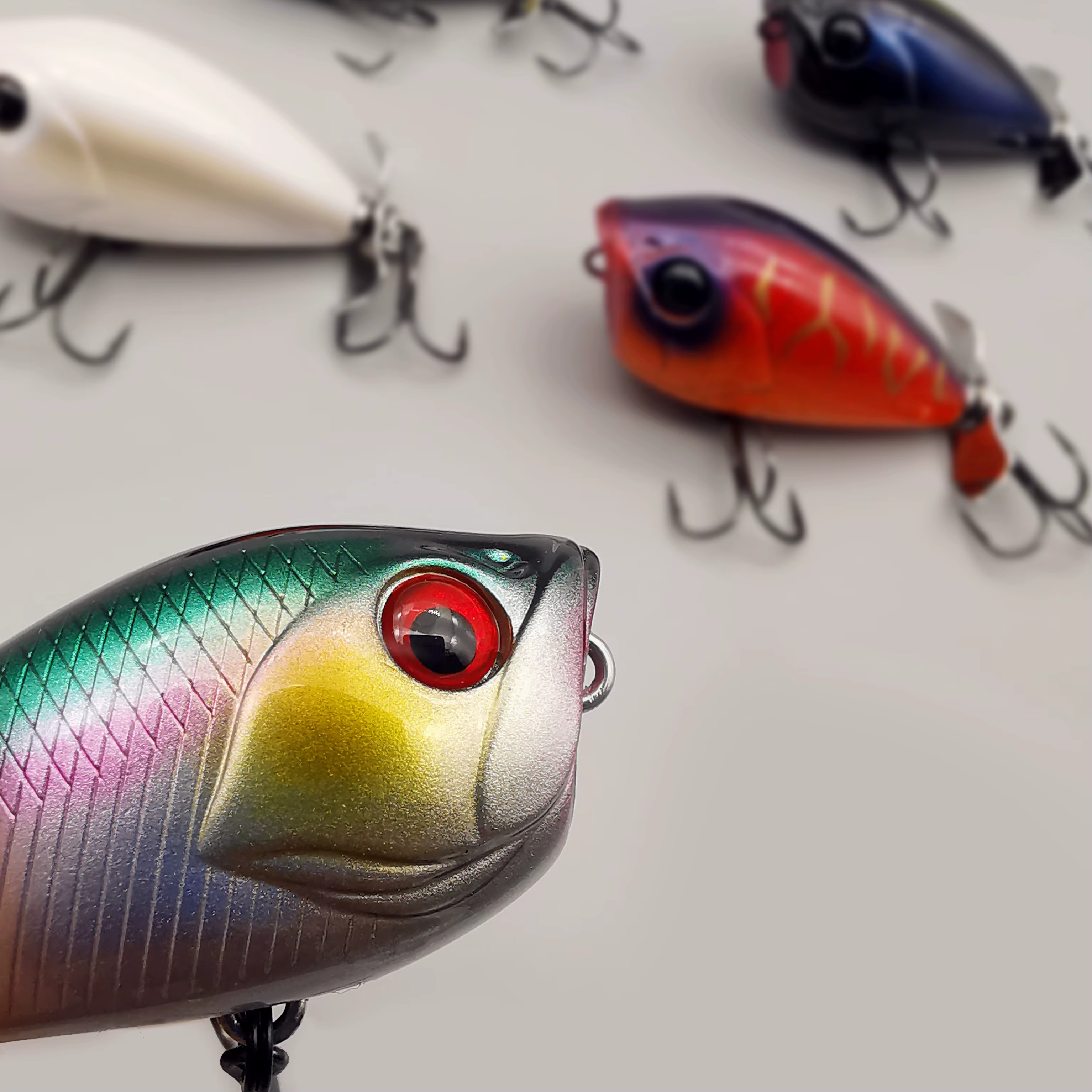 Lureholic Pop Prop Señuelo Topwater Hélice Ruidosa Trucha y Lubina - imagen 4