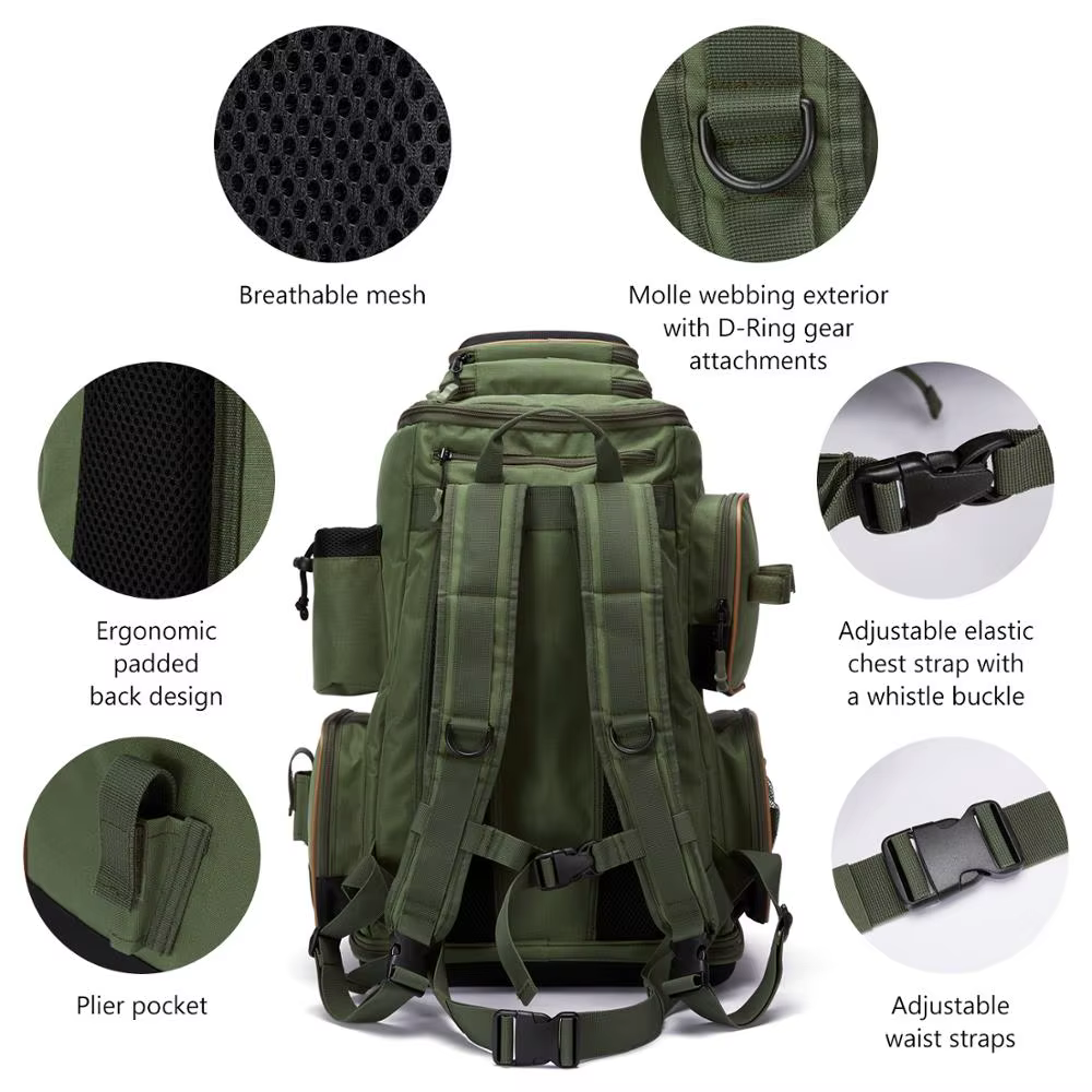 Mochila Bassdash táctica impermeable – Ligera multifuncional pesca - imagen 5