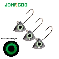 JOHNCOO Jig Head ojo 3D luminoso 2-6 g para carpa y lubina resistente