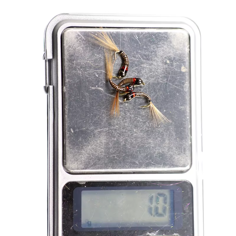 Bimoo Plantilla para Moscas Ninfas – Cabeza de tungsteno y pavo real