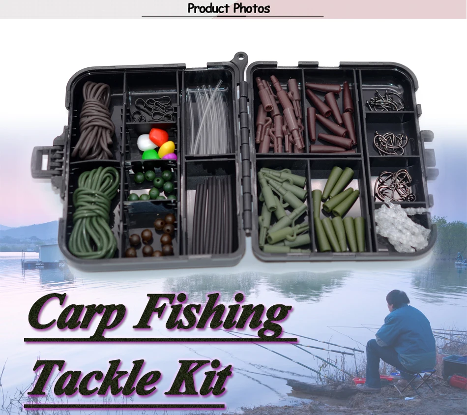 Caja organizadora del kit de pesca MNFT con compartimentos y tapa transparente