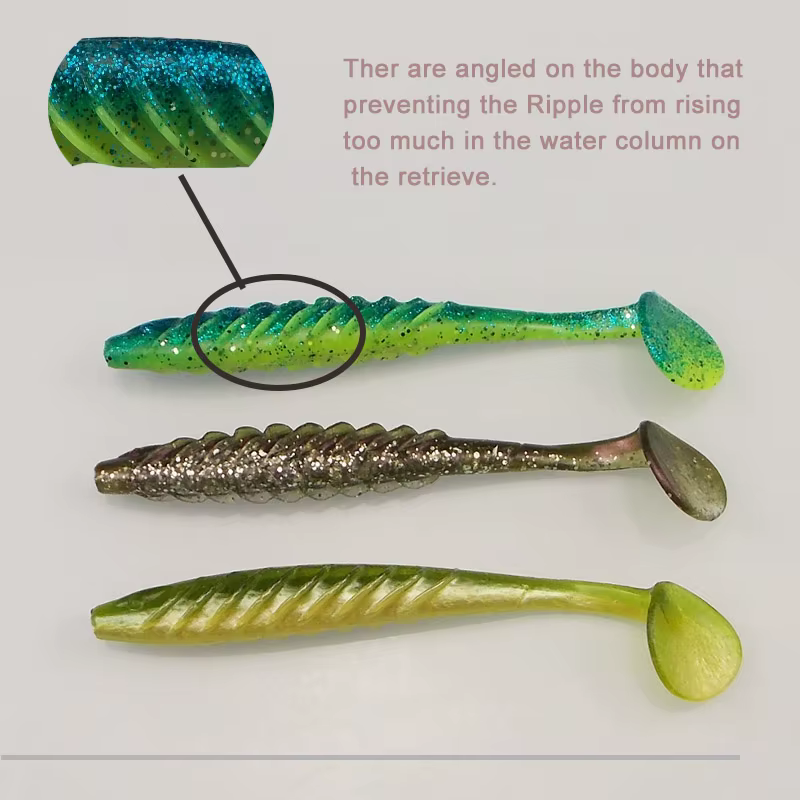 KESFISHING Ripple Shad – Señuelo silicona 100mm aroma conmemón - imagen 2