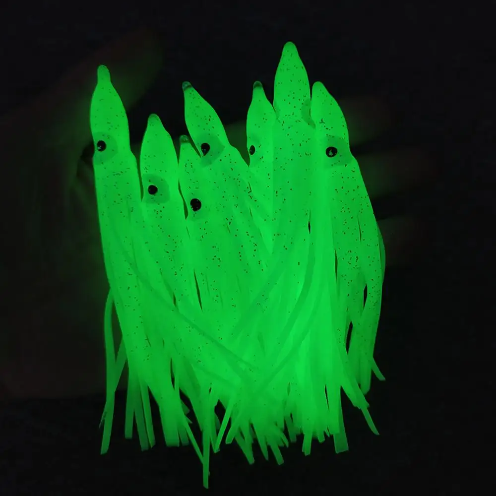 Señuelo suave de calamar luminoso nocturno con faldas de brillo - imagen 4