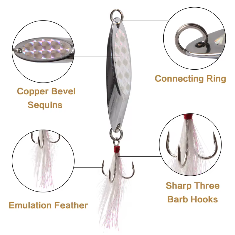 Señuelo cuchara giratoria de metal con lentejuelas para trucha - imagen 5