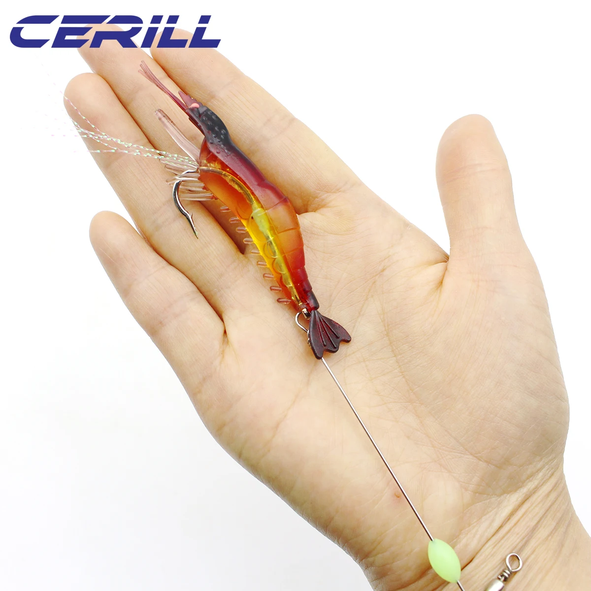 Ceril Gamba artificial 80mm – Señuelo realista con anzuelo - imagen 4