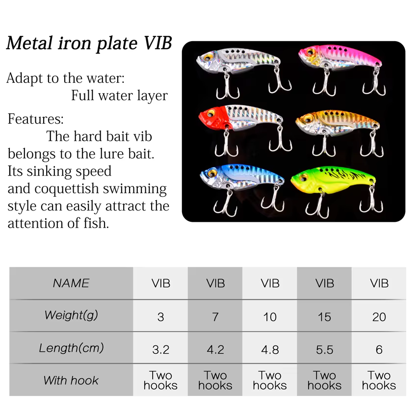 VIB Señuelo Cuchara Giratoria Metal Vibrátil para Lubina y Trucha - imagen 3