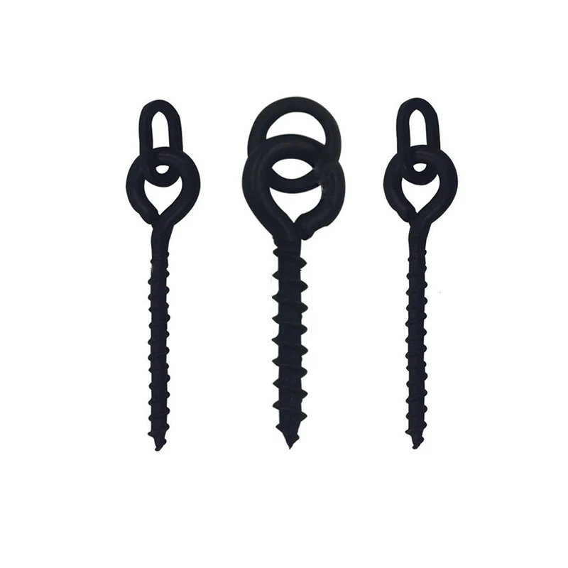Anzuelos de pesca carpa acero inoxidable negro mate con perno bloqueo