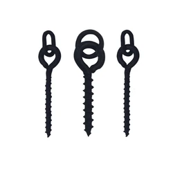 Anzuelos de pesca carpa acero inoxidable negro mate con perno bloqueo