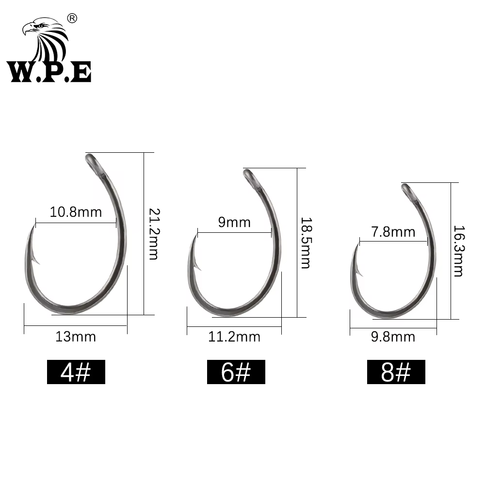 Anzuelos W.P.E Hair Rig carbón curvado para carpa - imagen 4