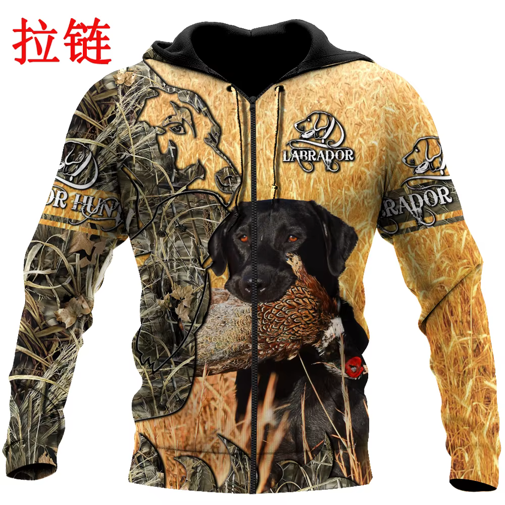Sudadera de Caza con Capucha y Cremallera – Estampado 3D Faisán Unisex - imagen 4