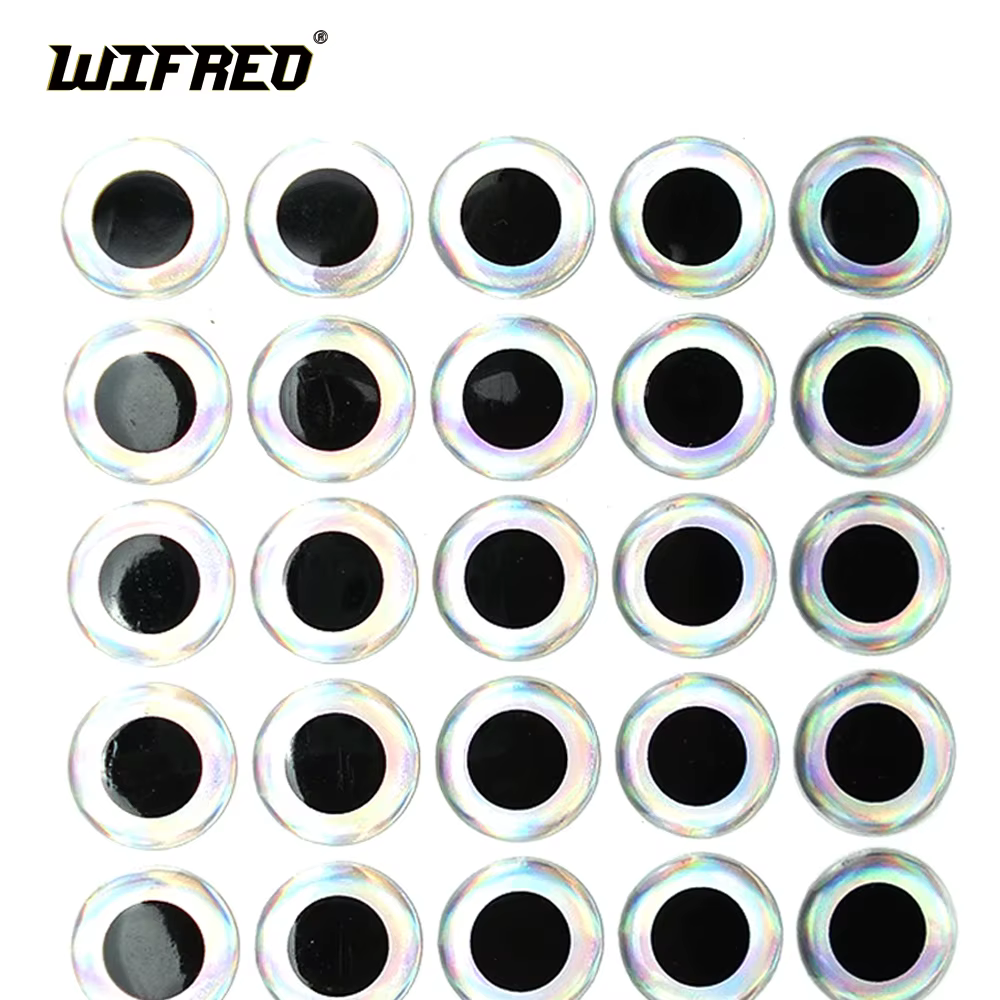 Ojos 3D para señuelos pesca Plata 3mm a 20mm