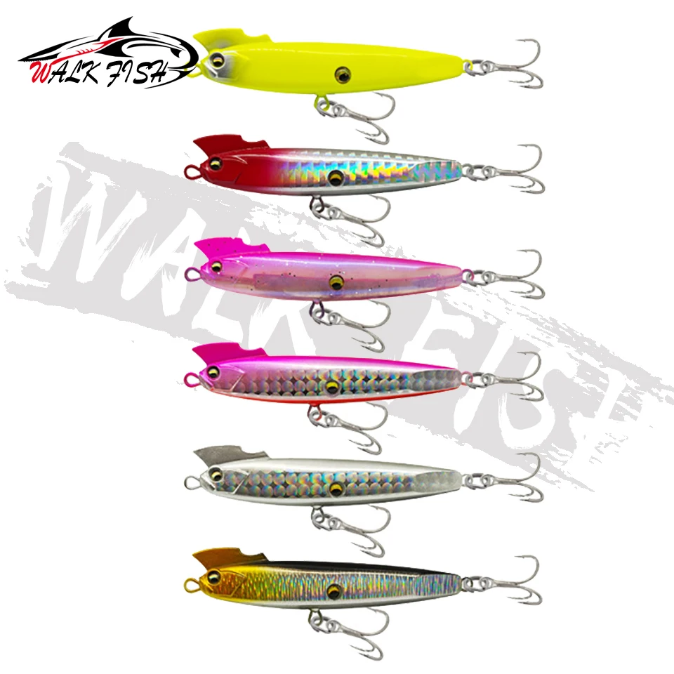 WALK FISH Señuelo lápiz lanzamiento largo, triple anzuelo pez gallina - imagen 4