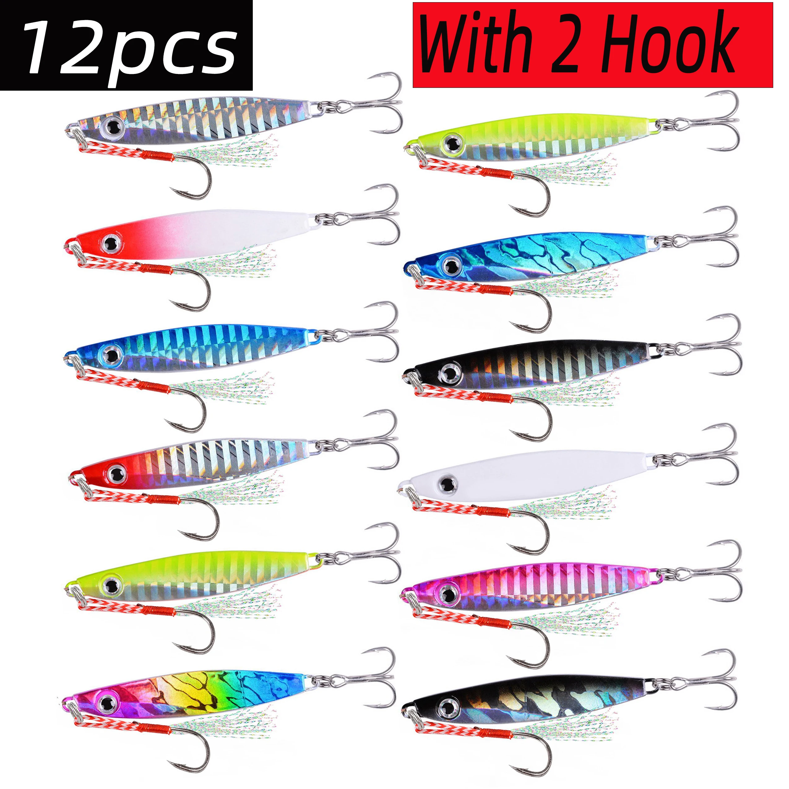 Señuelos de metal jigging con hoja Vibe para lucio – varios pesos - imagen 2