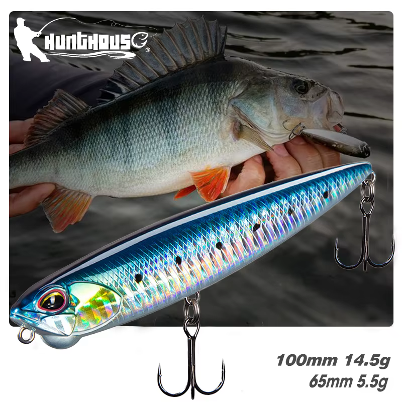 Hunthouse Señuelo de Pesca Jerkbait Flotante para Trucha y Lubina