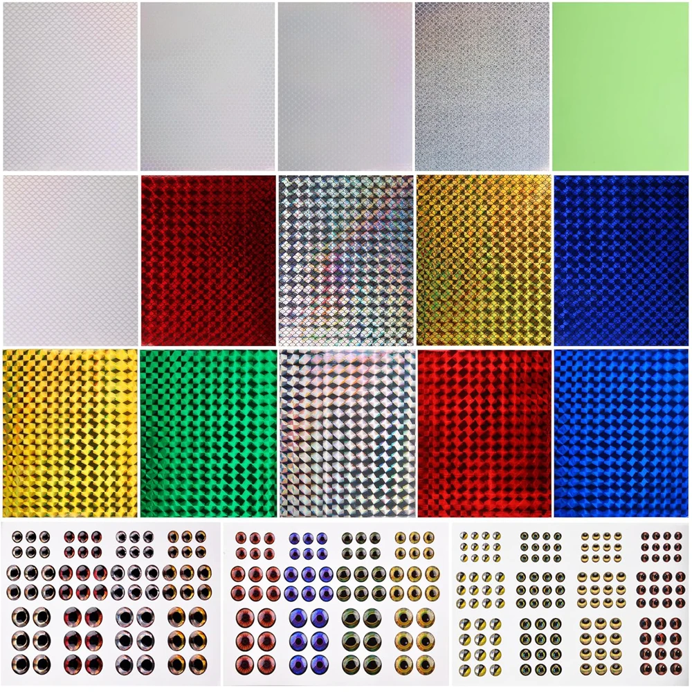 Set de pegatinas holográficas y ojos adhesivos