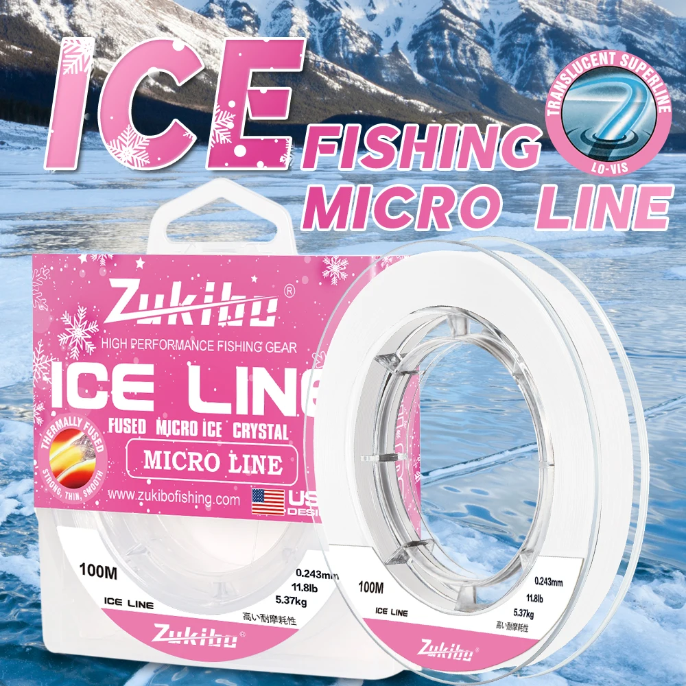 ZUKIBO Hilo trenzado pesca hielo - Micro Zero Memory Super resistente Pro Grade