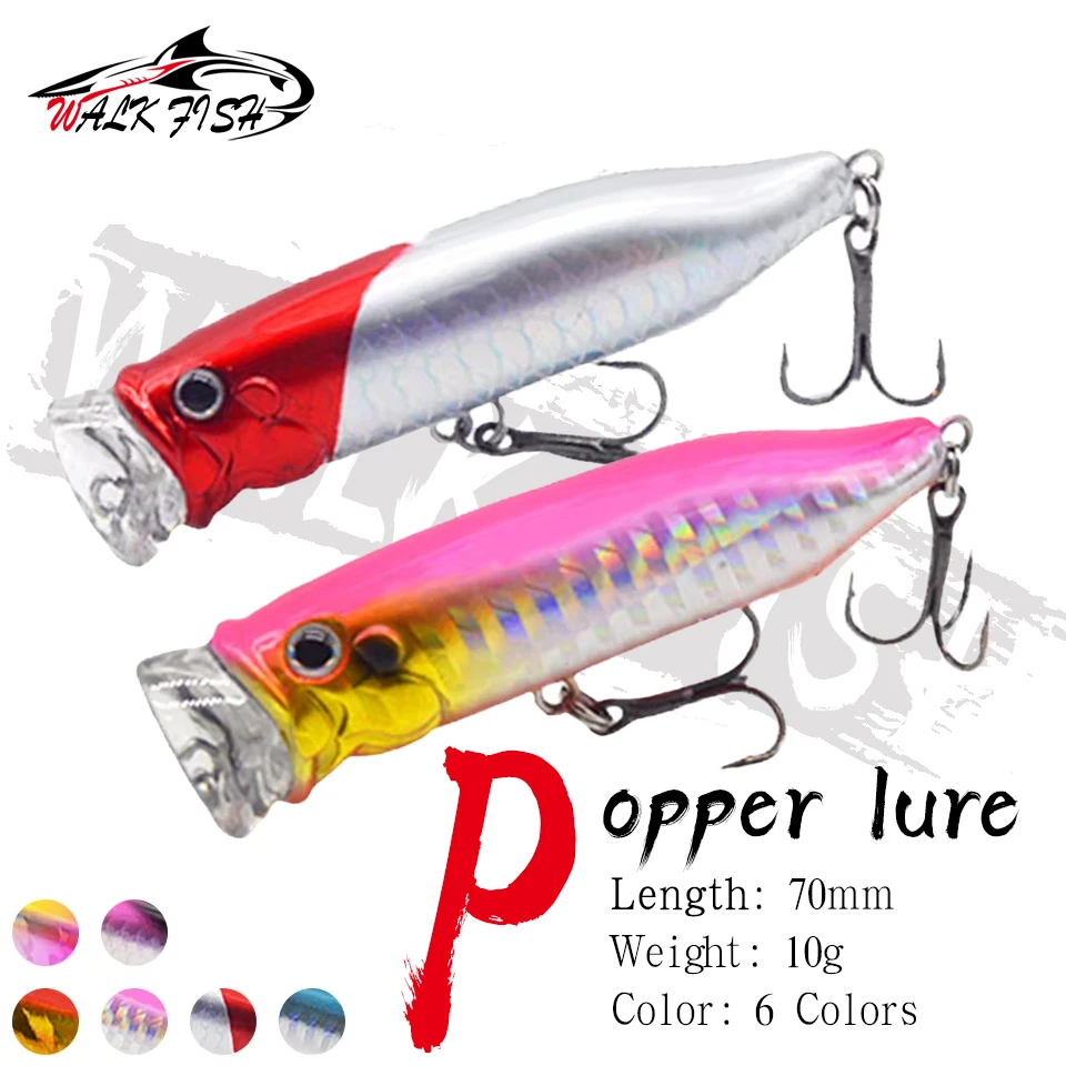 Walk Fish Popper 7 cm para lubina en superficie - imagen 3