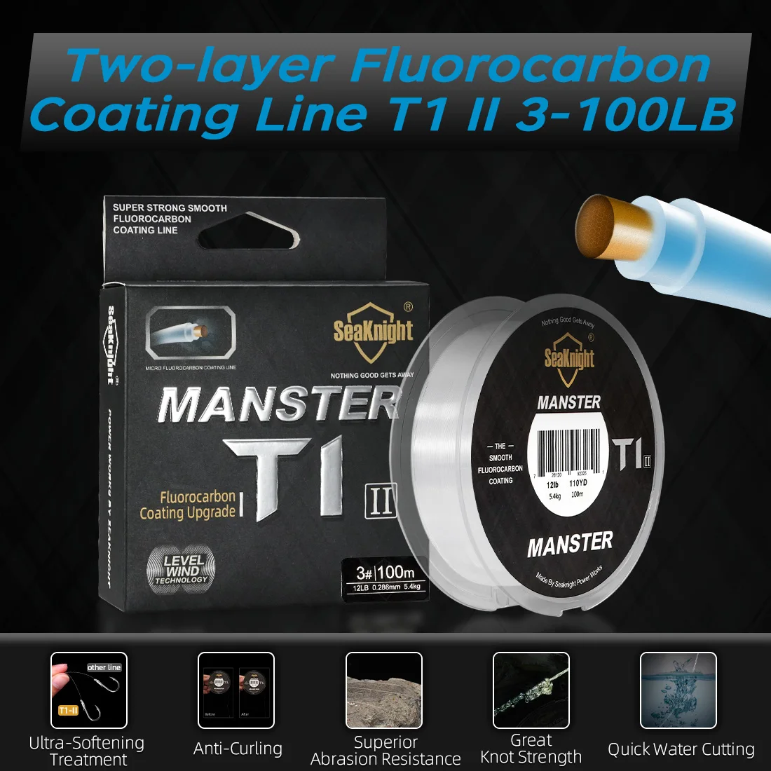 Fluorocarbono SeaKnight T1II – Monofilamento alto hundimiento