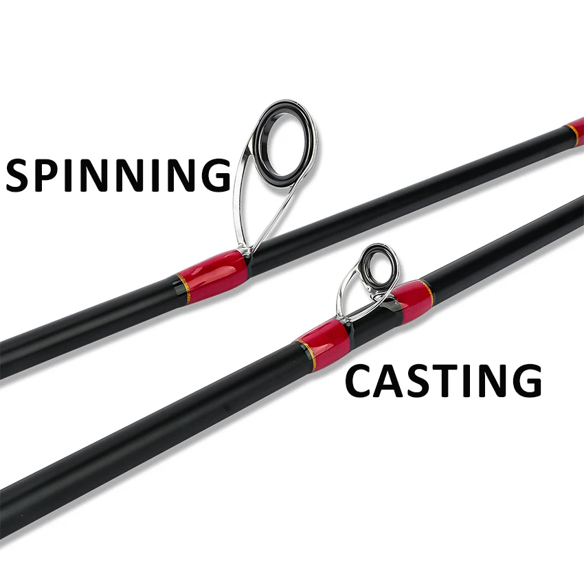 Caña de carbono Spinning y Baitcasting con guías para pesca - imagen 3