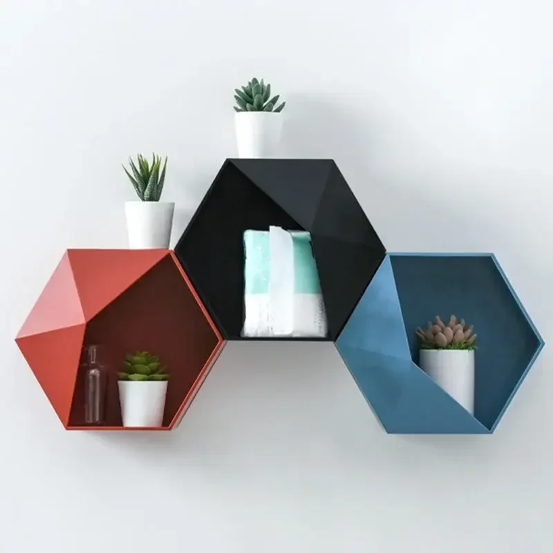 Estante hexagonal en pared