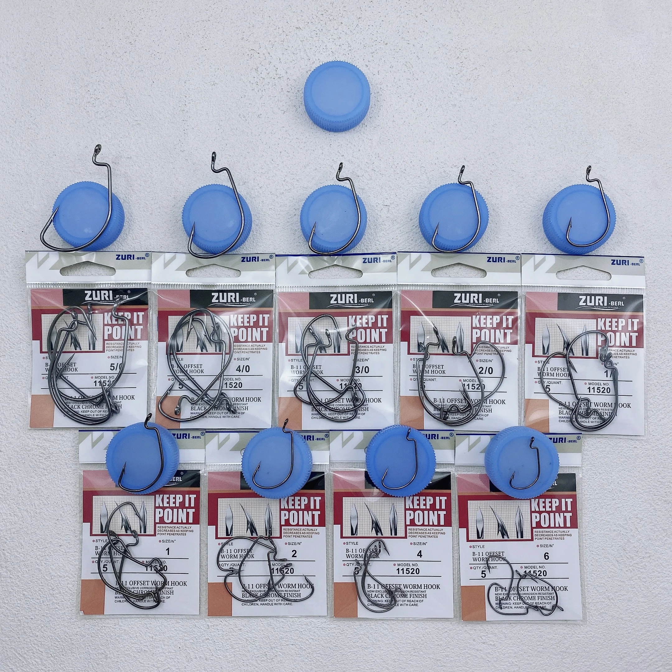 Anzuelo offset para vinilo Crank Worm, punta afilada - imagen 3