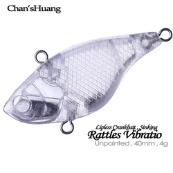 Chan'sHuang Lipless Crankbait sin pintar 40mm 4g señuelo pesca