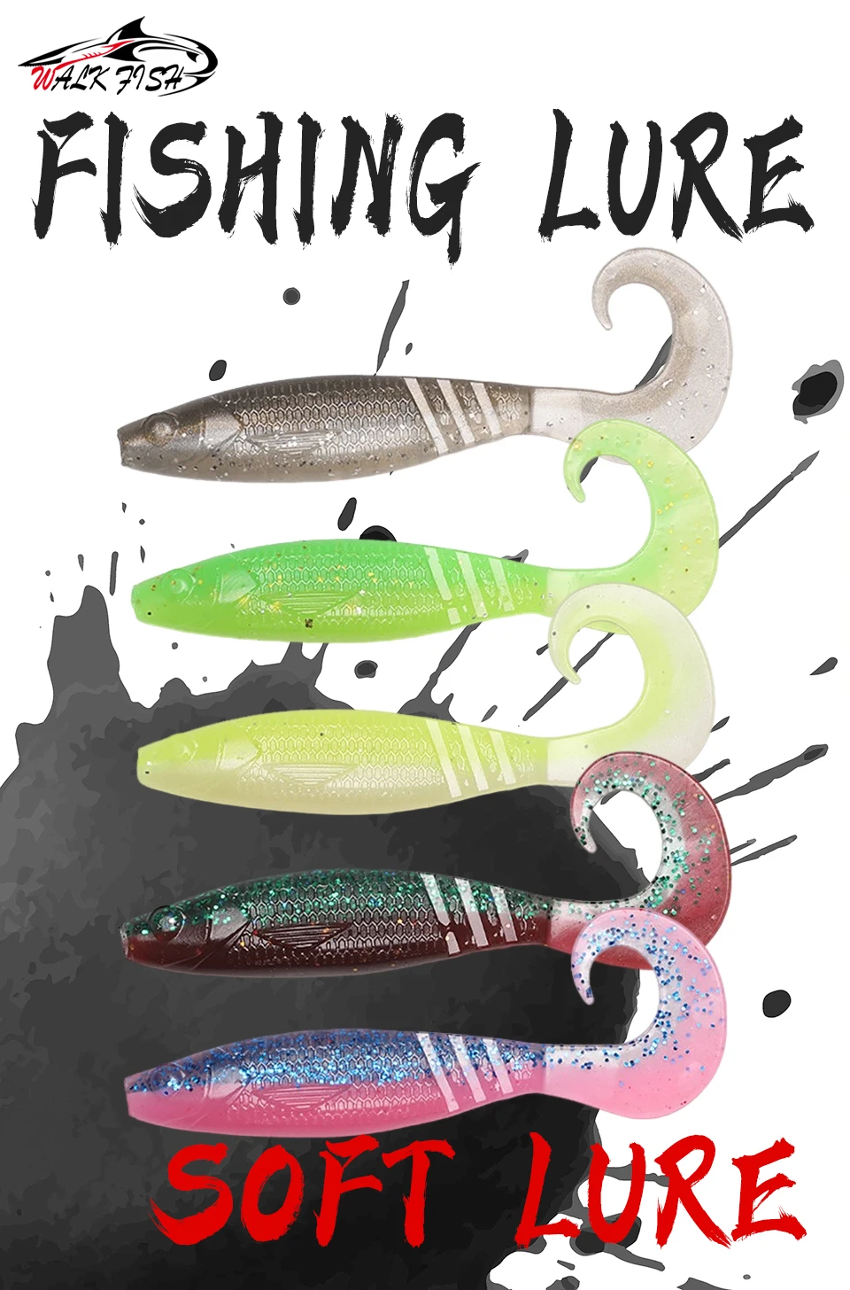 Señuelos de silicona WALK FISH en varios colores