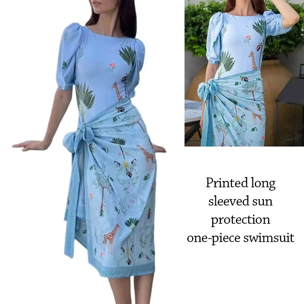 Traje de baño deportivo manga larga vintage para mujer - imagen 4
