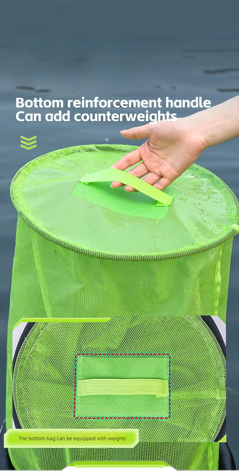 Jaula para camarones vivos cesta flotante plegable QAJTAO
